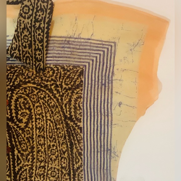 JEAN PAUL GAULTIER Le Maille Vintage Sheer Skinny Tribal Tattoo Silk Print S - Picture 2 of 8